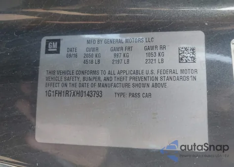 2017 Chevrolet Camaro 2Ss z USA, uszkodzony, nr VIN 1G1FH1R7XH0143793